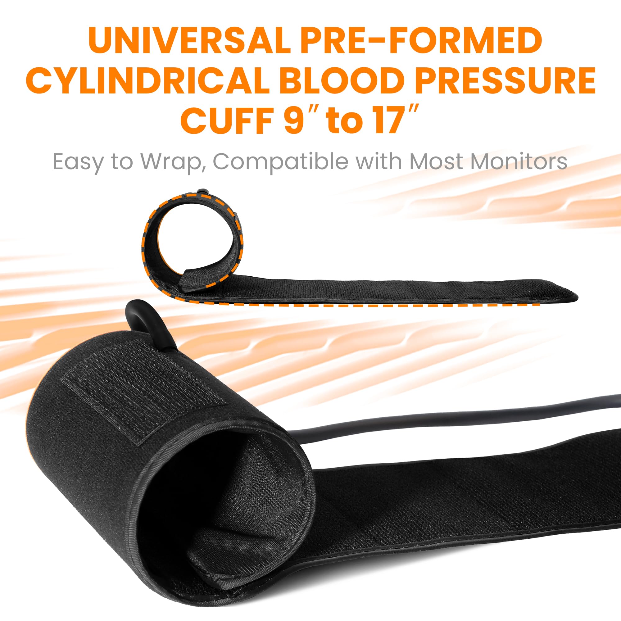 Pre-Formed Blood Pressure Replacement Cuff, Quick Wrap for Easy Use, 9