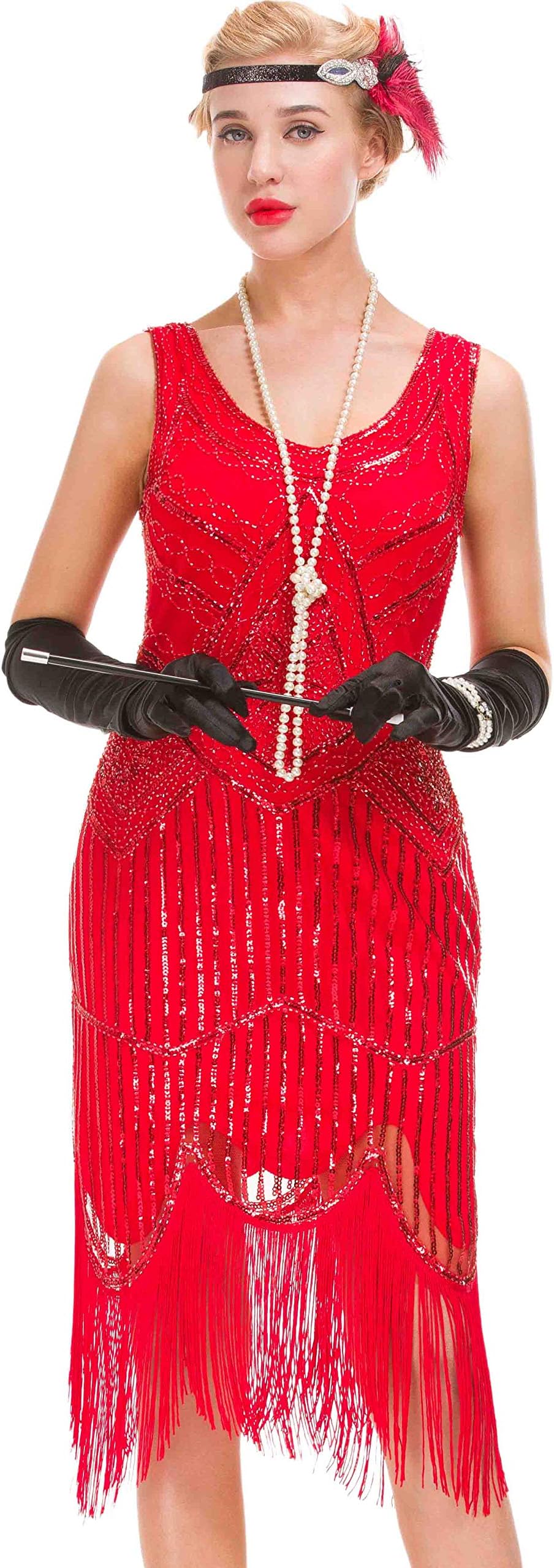 Women's 1920s Vintage Dress - Fringed Great Gatsby Dress
