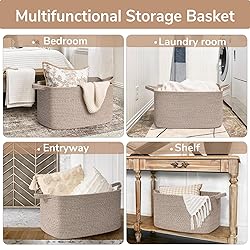 Goodpick Storage Basket, Blanket Basket for Living