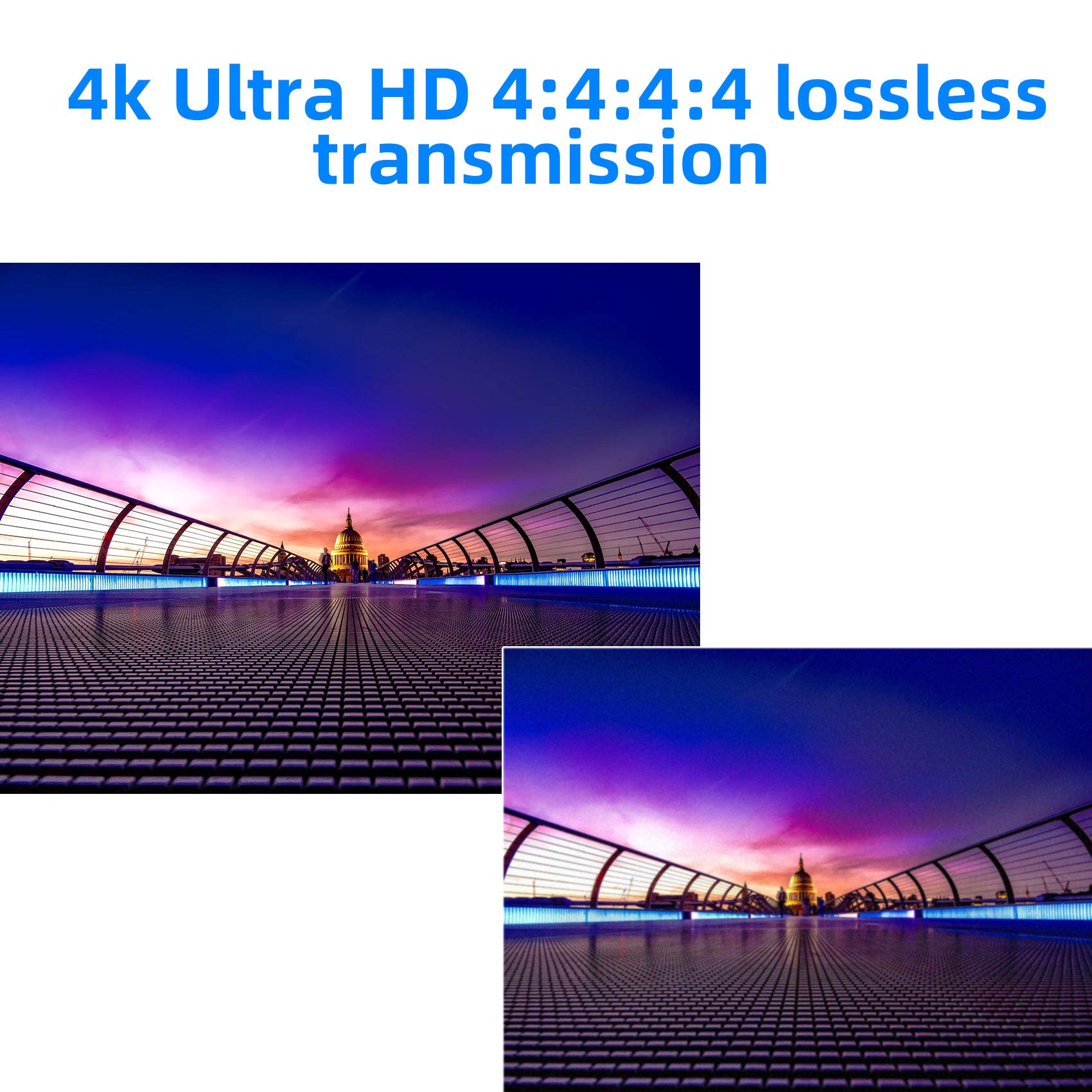 Basicolor 4K PoE HDMI KVM Extender Over IP, USB Ethernet Extender Over Cat5 Cat6 up to 328ft(100m), Plug & Play Lossless & Near Zero Latency, Support Point to Point & TX RX Team Connection