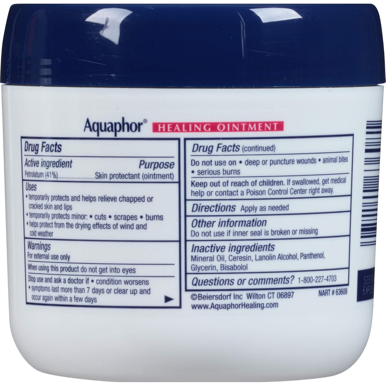 Aquaphor Healing Ointment - Moisturizing Skin Protectant for Dry Cracked Hands, Heels and Elbows, Use After Hand Washing - 14 Oz. Jar : Aquaphor Healing Ointment Baby : Beauty