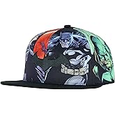 DC Comics Batman Snapback Hat Allover Sublimated Scenes Design Flat Bill Adjustable Baseball Cap OSFM Multicolored