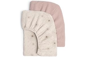 Lulumoon Crib Sheet Muslin for Baby: Soft Cotton Crib Sheets Fitted for Toddler Girl and Boy - Breathable Crib Mattress Sheet