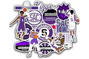 BESSER ASSOCIATES 27 PCS American Basketball Stickers for Water Bottle, Laptop, Bicycle, Computer, Motorcycle, Travel Case, Car Decal Decoration – Waterproof Vinyl Stickers for Kids, Teens, Luggage – 2-2.5 Inches