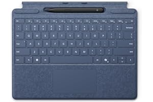 Microsoft Surface Pro Keyboard (French) with Slim Pen 2 Bundle for Pro 9 and Pro 8, Alcantara Material, Sapphire