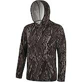 FISHEAL UPF 50+ Men's Hunting Camo Hoodie, Long Sleeve Sun Protection Fishing Shirt, Lightweight Quick Dry Pullover Outdoors
