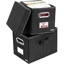 7-inch Vinyl Record Storage Box Set of 2 - Album Storage Holds 120