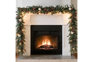 Bluesea 6FT Artificial Norfolk Pine Garland - Faux Christmas Garland, Fake Greenery Garland for Table, Mantle, Wall, Indoor, Outdoor Christmas Decorations (1 Pcs)