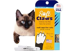 Soft Claws Cat Nail Caps for Small Cats – (40 Caps, Sparkle Variety) - Made in USA - Veterinarian-Developed | Protects Furniture & Skin - Easy to Apply, Long-Lasting Anti-Scratch Soft Cat Claw Covers