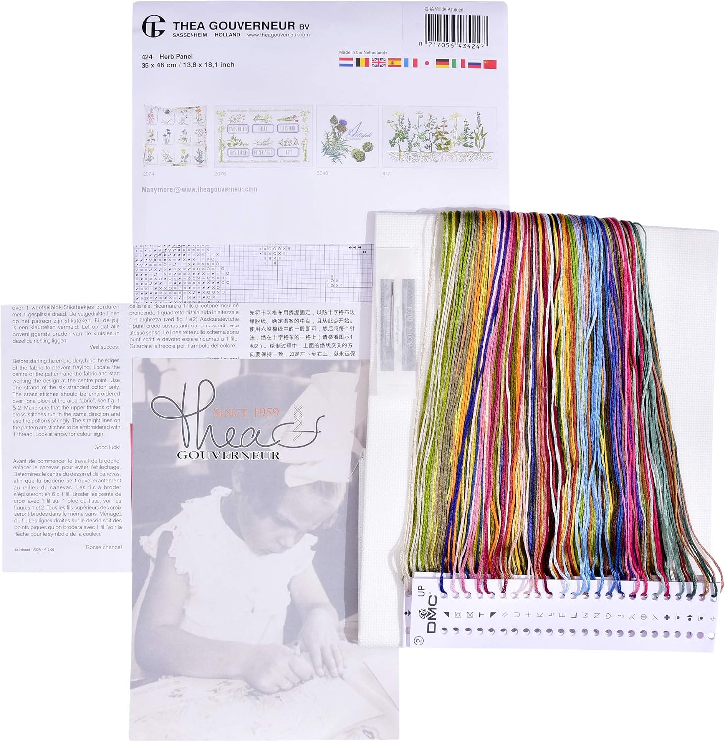 Thea Gouverneur, Counted Cross Stitch Kit, Herbs, Aida, 18 Count, Embroidery Kits for Adults, Crafts - Image 4
