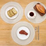 SHACOS Woven Round Placemats Set of 6 38 cm Heat Resistant Non-Slip view 6