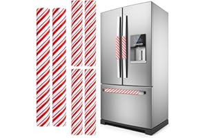 Patelai 6pcs Christmas Refrigerator Door Handle Covers Set Fridge Handle Protectors Microwave Refrigerator Handle Covers for Xmas Kitchen Party Decorations (Candy)