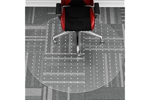 WASJOYE Office Chair Mat for Carpet, 36" Round Clear Home Carpet Chair Mat Protector Cover with Non-Slip Studded for Computer Desk Rolling Chair