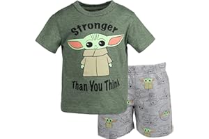 Star Wars The Mandalorian The Child T-Shirt and French Terry Shorts Outfit Set Infant to Big Kid