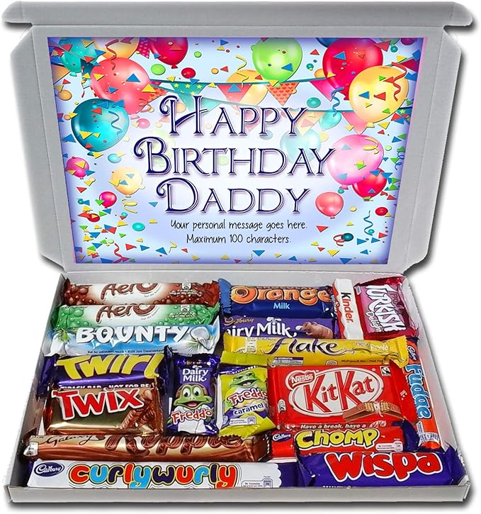 Personalised Happy Birthday Daddy! Birthday Gift Hamper Chocolate Selection Box Unique Birthday