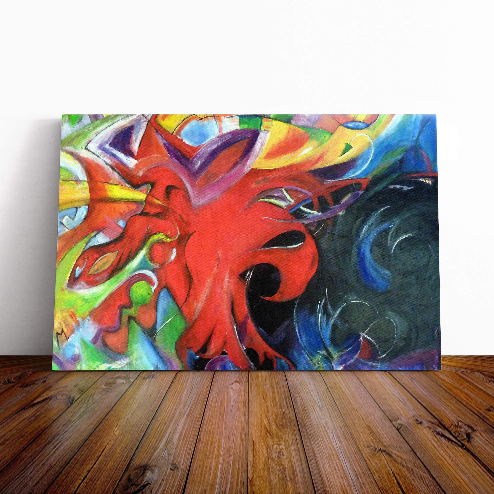 Franz Marc Fighting Forms Vol.2 Canvas Print | Gallery Wrapped 30mm Frame Wall Art | 20x14 inches | Ready to Hang | Modern Picture | Living Room Bedroom Lounge Office
