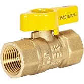 Eastman Straight Gas Brass Ball Valve, 1/2 in FIP x 1/2 in FIP, 1/4-Turn Handle, 60009