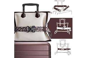 PARIS IN RAIN Travel Belt for Luggage - Stylish & Adjustable Add a Bag Luggage Strap for Carry On Bag - Airport Travel Accessories for Women & Men (Leopard Print)