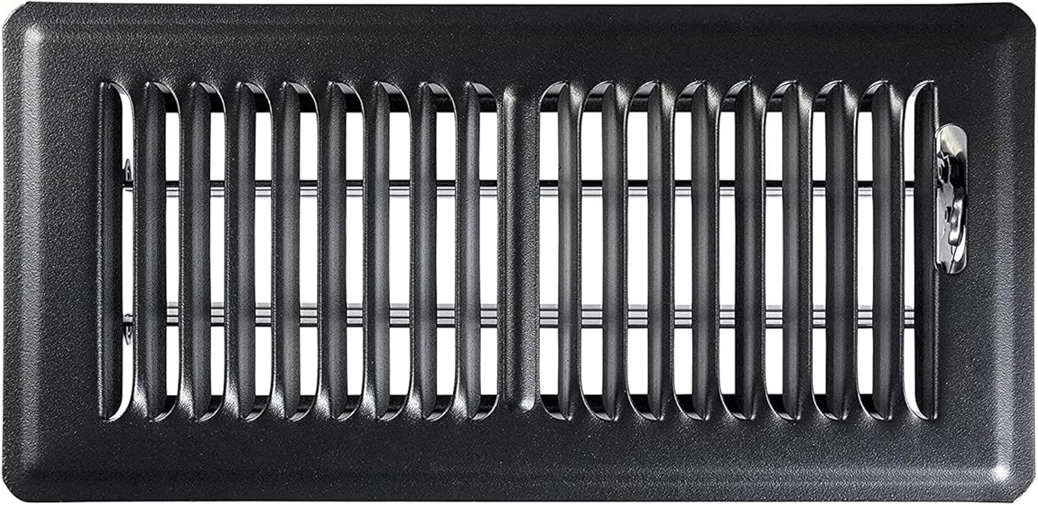 Registers, Grilles & Vents - Shoemaker Manufacturing, Black, 4x10, Premium Floor Register, All Steel Heavy Duty Vent Cover
