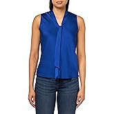 Kasper Womens Sleeveless Tie Front Blouse