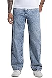 MZNBURAM Men's Y2K Hip Hop Baggy Jeans Loose Fit