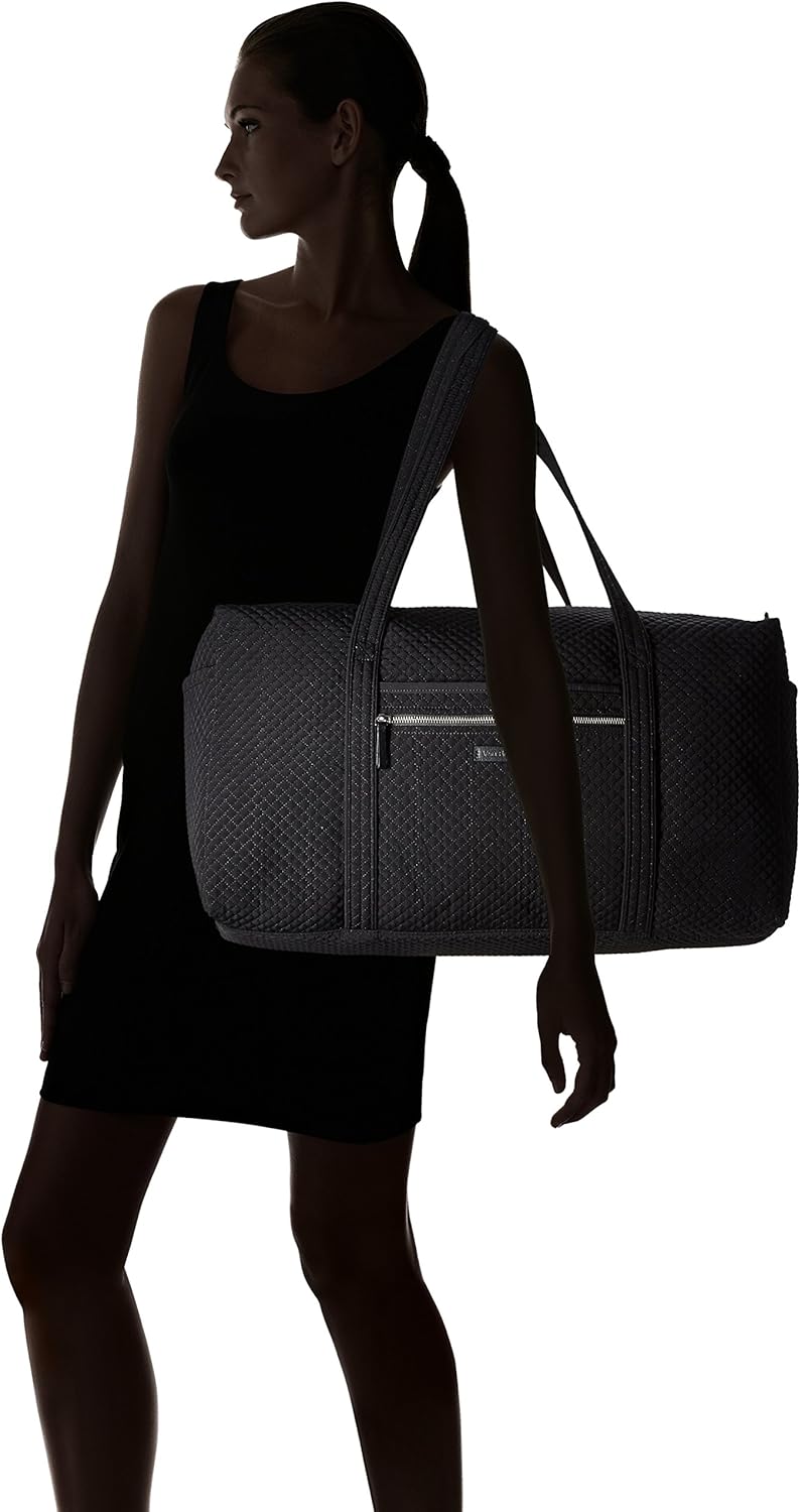 Vera Bradley Microfiber Large Travel Duffle Bag, Classic Black: Shoes