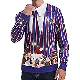 *daisysboutique* Unisex Women Men Christmas Ugly Shirt Funny Halloween 3D Effect Graphic Costume Holiday Pullover