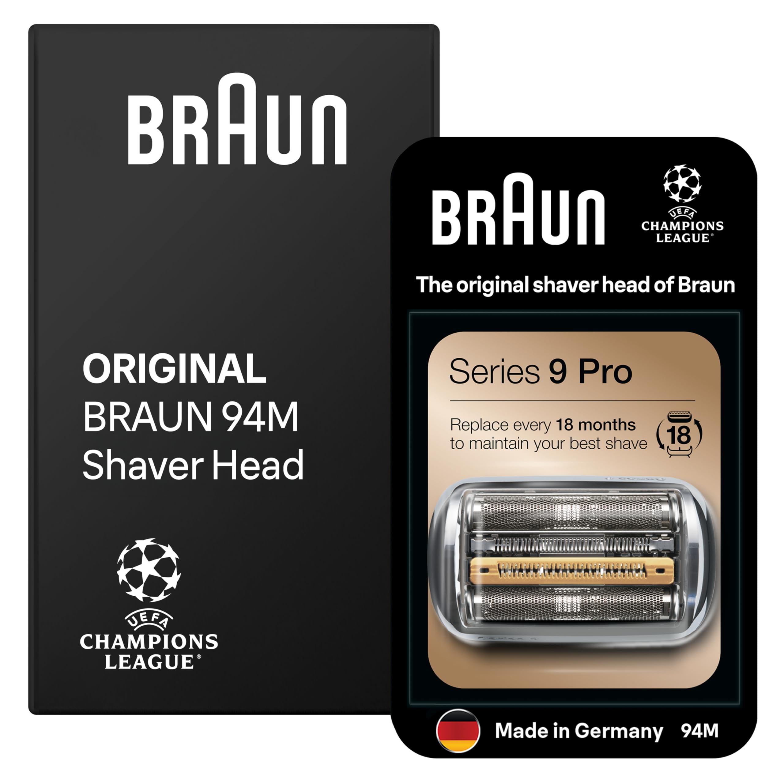 Braun Series 9 Rasoio Elettrico Barba Testina Di Ricambio ORIGINALE, Testina Rasoio Elettrico Barba Braun Serie 9 Pro, Parte Di Ricambio, 94M, Argento