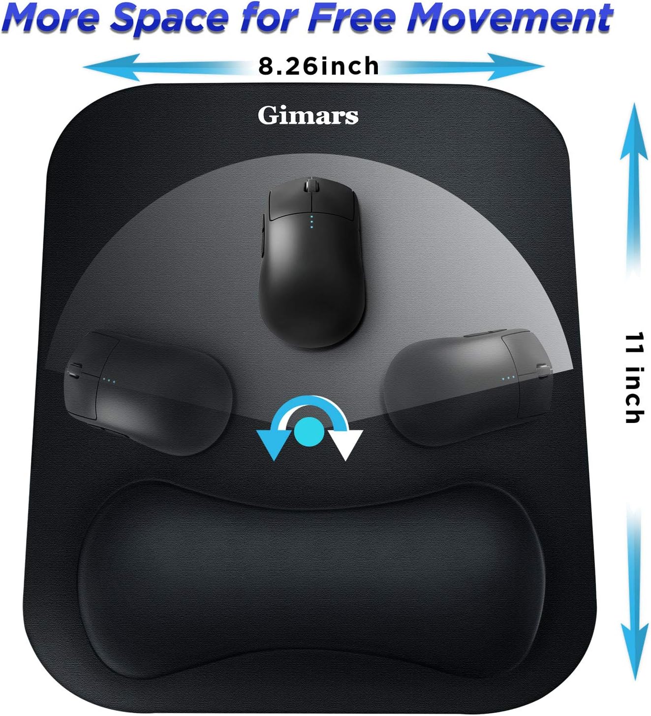 Gimars Large Smooth Superfine Fibre Memory Foam Ergonomic Mouse Pad Wrist Rest Support - Mousepad with Nonslip Base for Laptop, Computer, Gaming & Office - Comfortable for Easy Typing & Pain Relief : Office Products