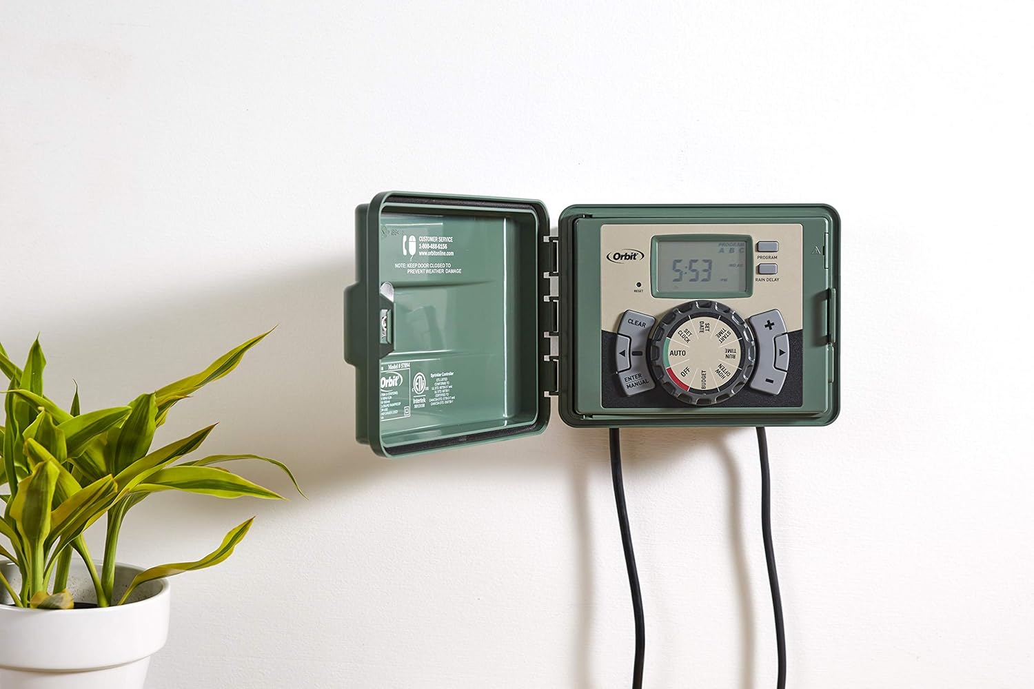 Orbit 57894 4-Station Outdoor Swing Panel Sprinkler System Timer : Watering Timers : Garden & Outdoor