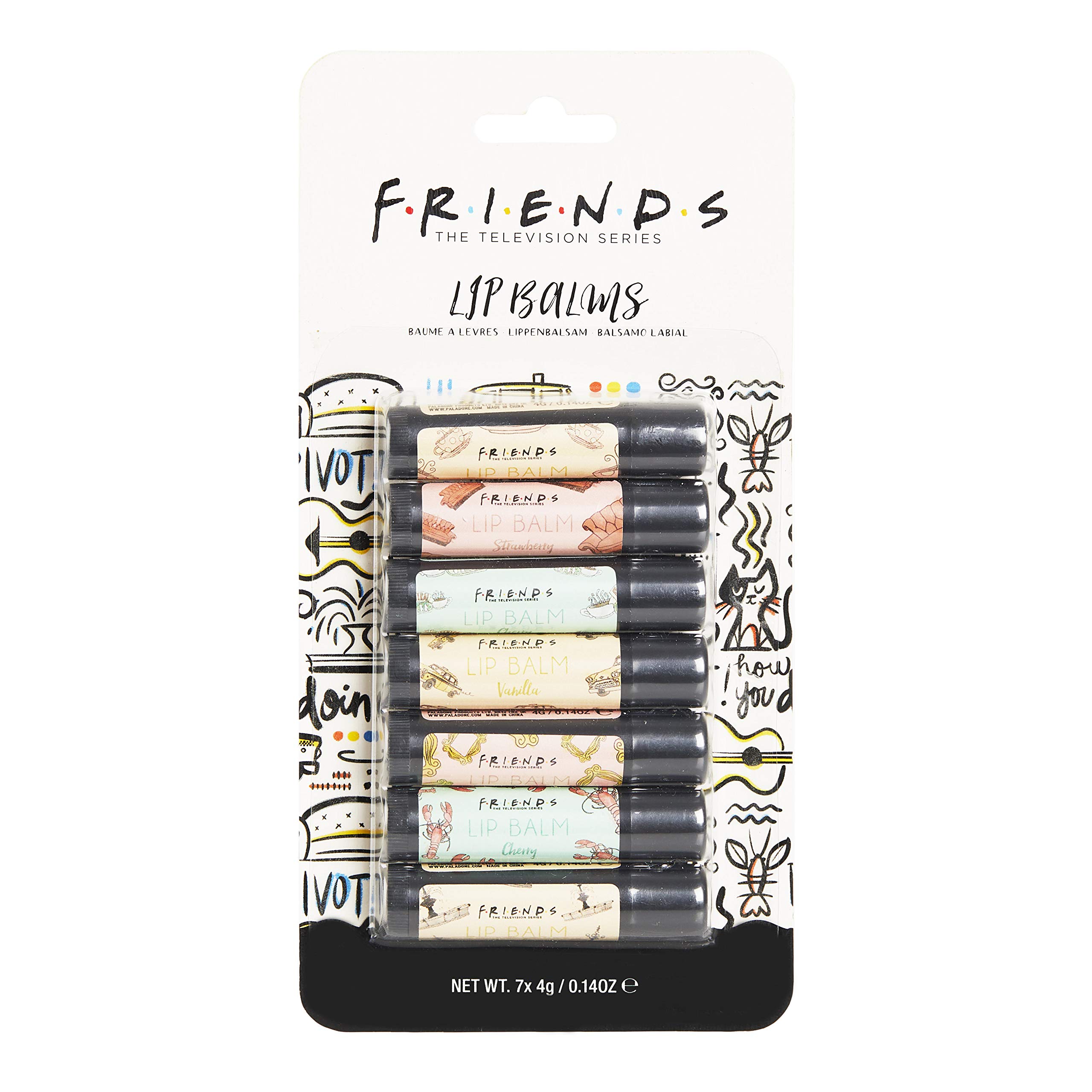Paladone FRIENDS TV Show 7 Day Flavoured Lip Balms - Seven Twist Up Lip Balms