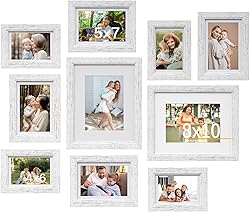 Povrgive Picture Frames Set of 10 White, Bulk MDF