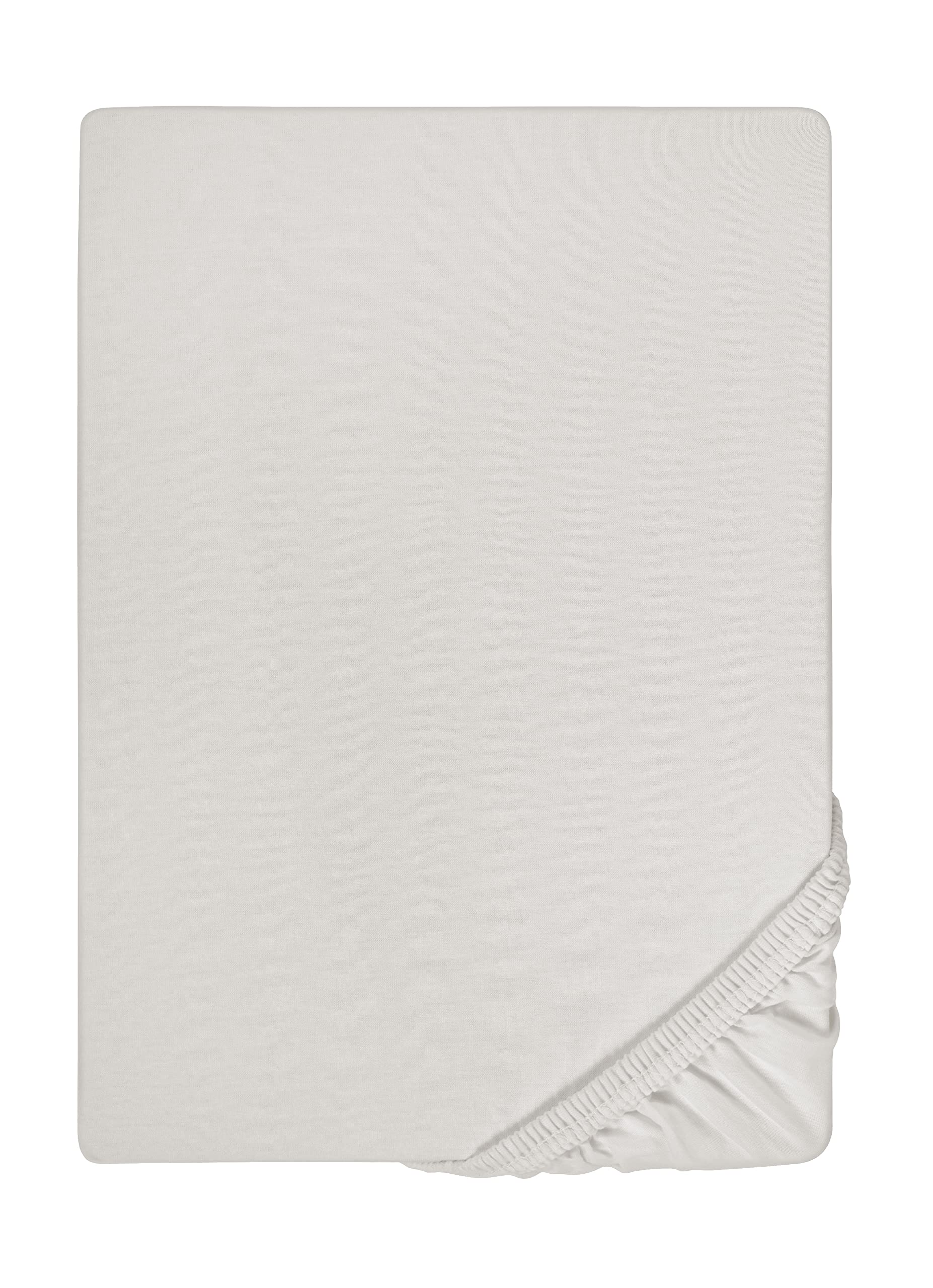 Biberna 77866/001/322 Elastic Jersey Fitted Sheet, Grey, 90 x 190 cm - 100 x 220 cm