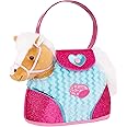 Pucci Pups – Beige Horse with Blue Stripes and Pink Pony Bag (ST8274Z) 10 inches