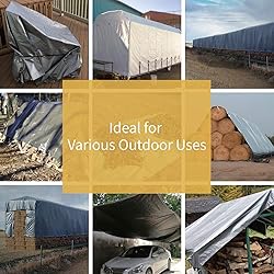 GUARD SHIELD Heavy Duty Tarp 8x10 Feet Silver/Black