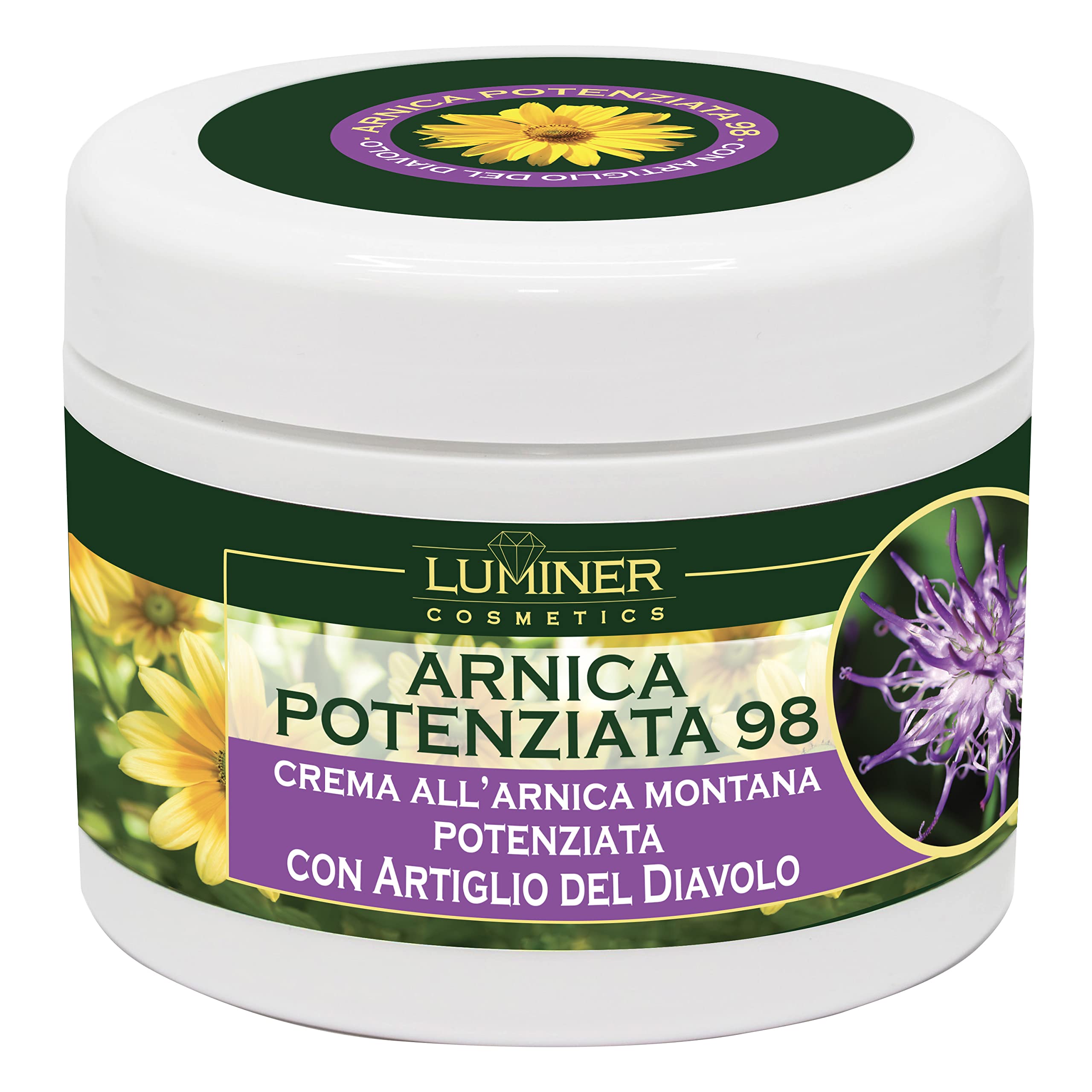 LUMINER Arnica for Horses for Human Use 500ml, Enhanced Arnica Gel Forte 98, Arnica Forte Montana Cream and Strong Devil's Claw, Concentrated Natural Formula with Intense Action Made In Italy