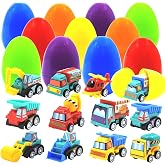 CLAPET 12 PCS Easter Egg Fillers with Pull Back Car, Prefilled Easter Toys Gifts for 3-8 Year Old Boys Girls Kids Toddlers, Party Favors Classroom Prize Supplies