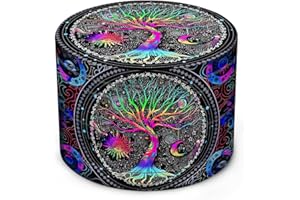 HD WOOD CRAFT Large Grinder 2.5 inch Black,Boho Aesthetic Tree of Life Grinder (Black)