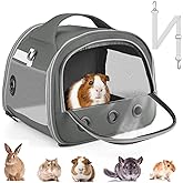 Bissap Guinea Pig Carrier Bag, Portable Small Animal Carrier Pouch for Hamster Chinchilla Rabbit Gerbil Hedgehog Sugar Glider Outgoing Travel Carrying Case - Grey
