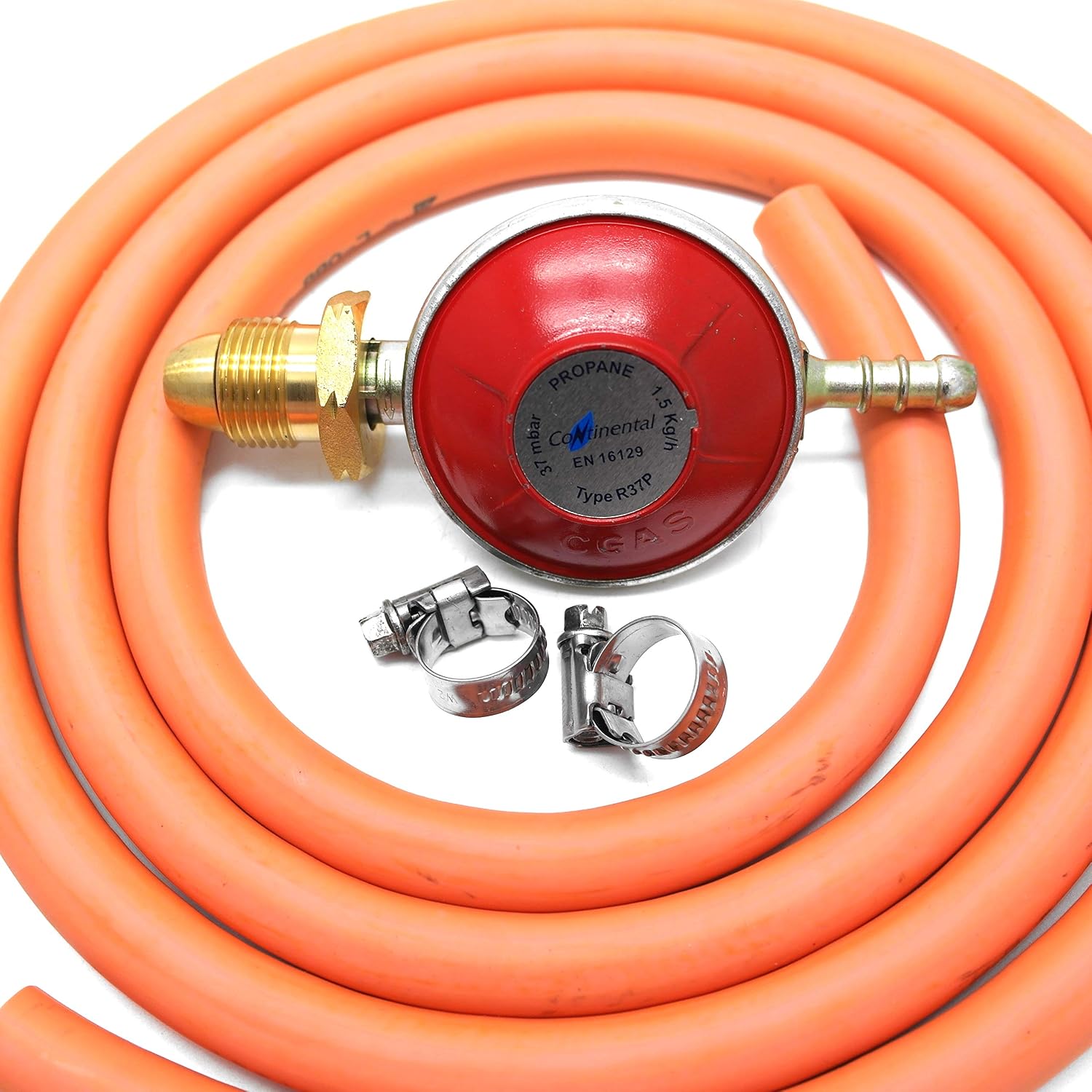 Propane Regulator 2m Hose Kit Fits Calor Gas & Flogas Screw in cylinders, Orange, 200 cm hose, 1.5 kgh regulator - Image 4