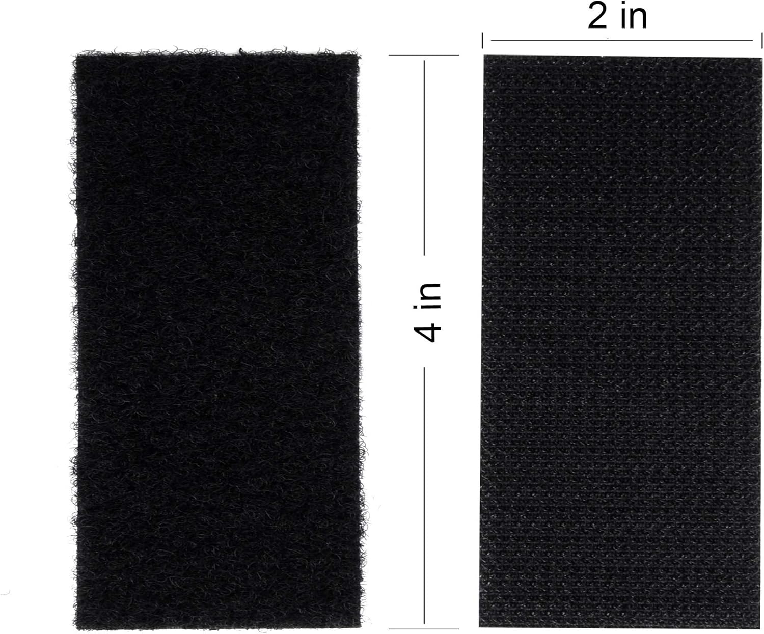 Melsan 2x4 Inch Adhesive Square Hook and Loop Tape - 12 Sets - Sticky Back Fastener for Indoor or Outdoor Use - Instead of Holes and Screws, Black: Industrial & Scientific