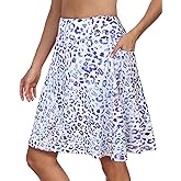 KORALHY Golf Skorts for Women 20" Knee Length Skirt with Built-in Shorts & 4 Pockets for Tennis, Athletic, Casual Wear