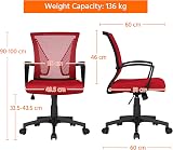 Yaheetech Ergonomic Mesh Office Chair with Adjustable Height Red view 4