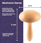 The Quilted Bear Darning Mushroom - Smooth Wooden Darner with Strong Handle view 2