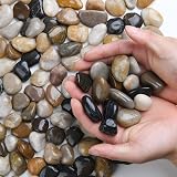 Hisredsun Decorative River Pebbles 3.96 lb for Aquarium Garden Landscaping