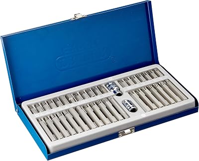 Draper Expert TX-STAR Hex Spline Bit Set 40 Pc 1/2 Drive Chrome Vanadium Steel