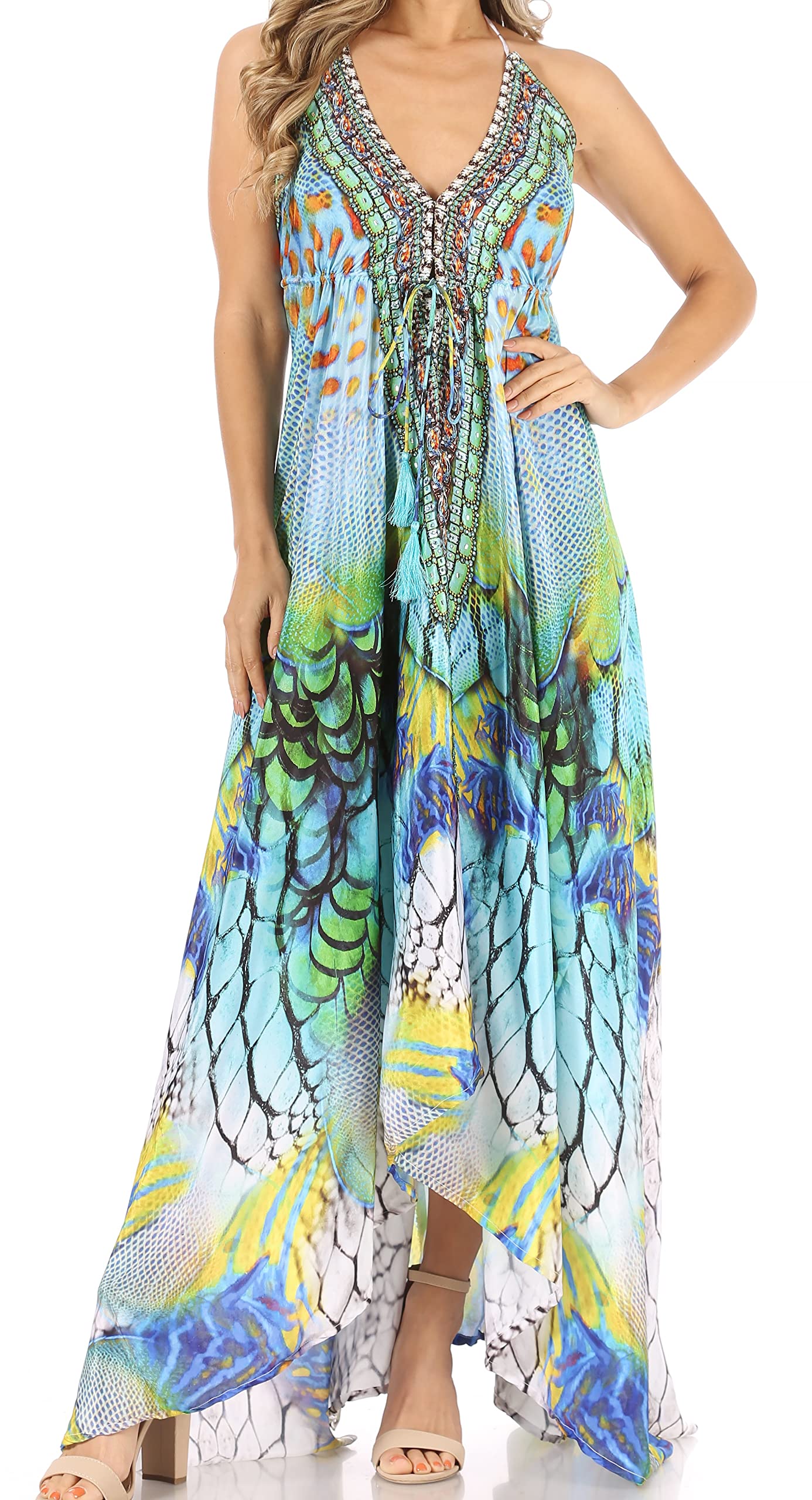 Sakkas 1817 - Lizi Womens Maxi High-Low Halter