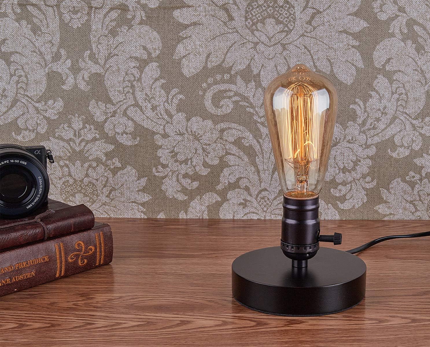 Vintage Table Lamp Base Licperron E26 E27 Industrial Vintage Desk Lamp with Plug in Cord On/Off Switch Bedside Lamp Holder for Home Lighting Decor: Home Improvement