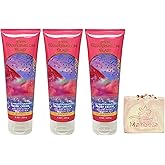 Bath & Body Works Pink Watermelon Blast 3 Pack Body Cream Bundle with a Himalayan Salts Springs Bar Soap - Full Size
