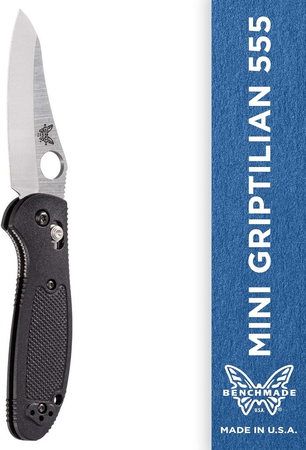 Benchmade Pardue Mini-griptilian 530v Steel Blade Knife - 555-s30v Satin Plain E